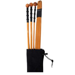 Rattan cane set with 3 canes and 1 slapper paddle with a black nylon bag