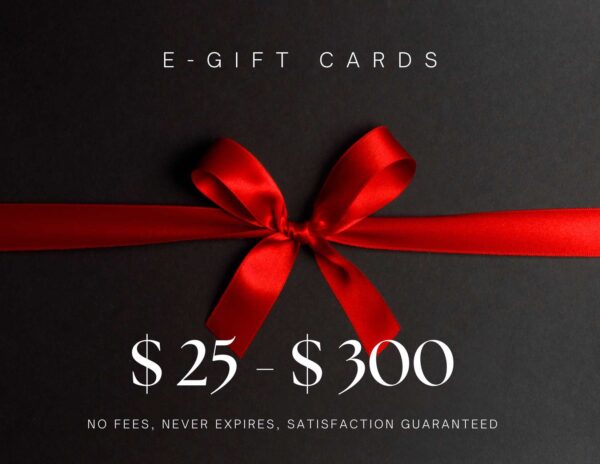 Red bow on black background show tks gift card denominations