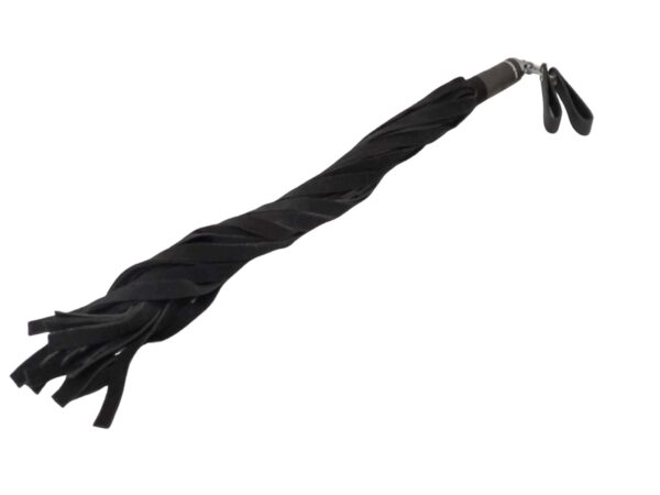 Black suede leather flogger