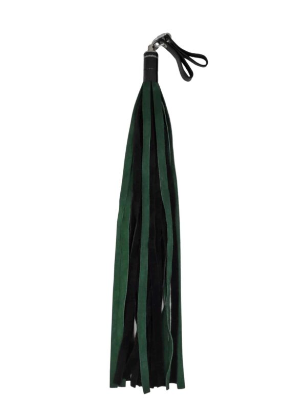 Green suede leather flogger