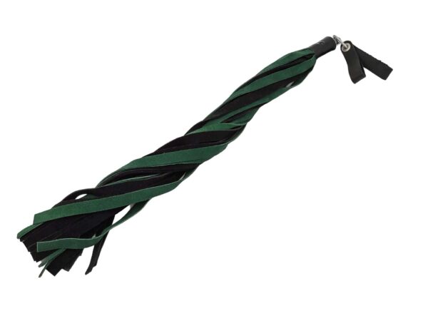 Green suede leather flogger