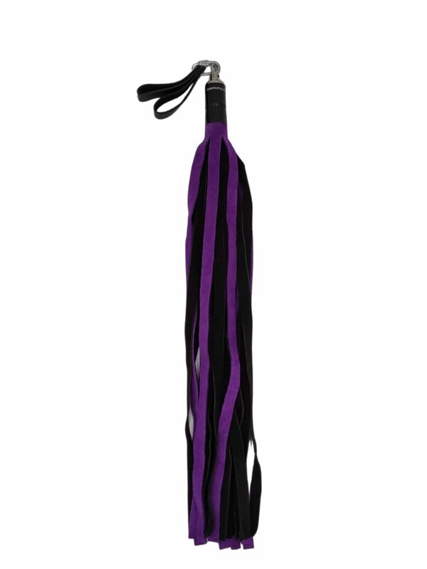 Purple suede leather flogger