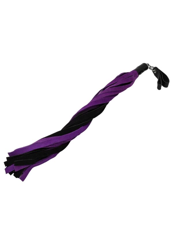 Purple suede leather flogger