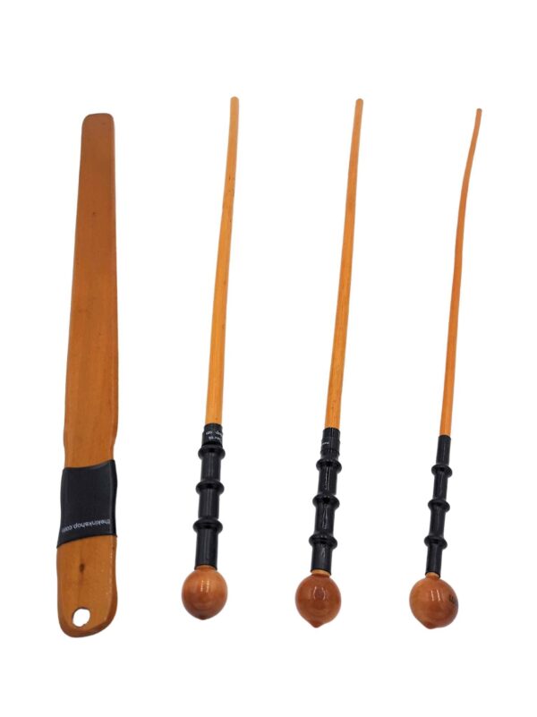 Rattan cane set with 3 canes and 1 slapper paddle