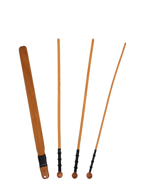 Rattan cane set with 3 canes and 1 slapper paddle