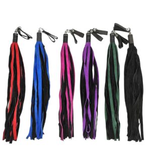 Suede Leather Floggers in multiple colors w/fingerloops