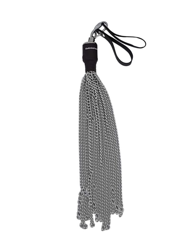 Conductive chain flogger, with finger loops for use with violet wand