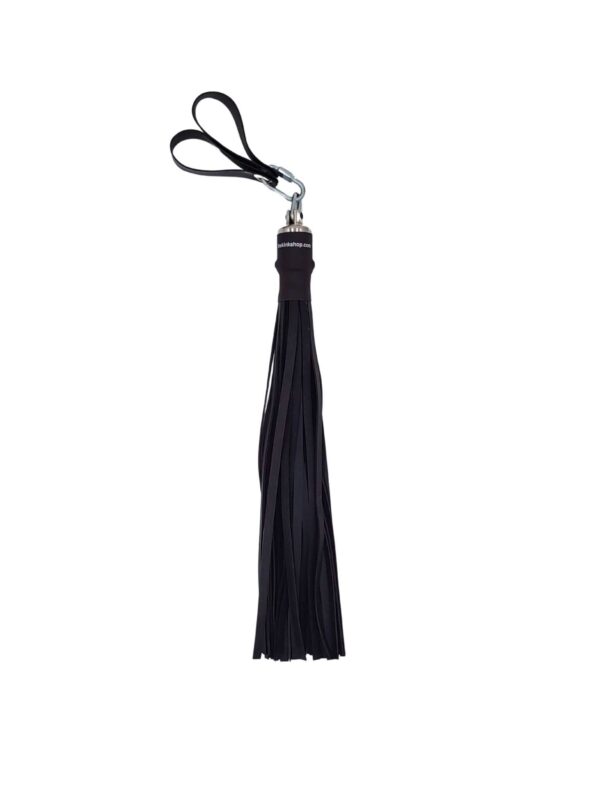 Conductive rubber flogger with fingerloops for use with violet wand