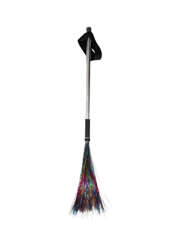 Festive rainbow mylar flogger accessory for violet wand w/ strap - image 4