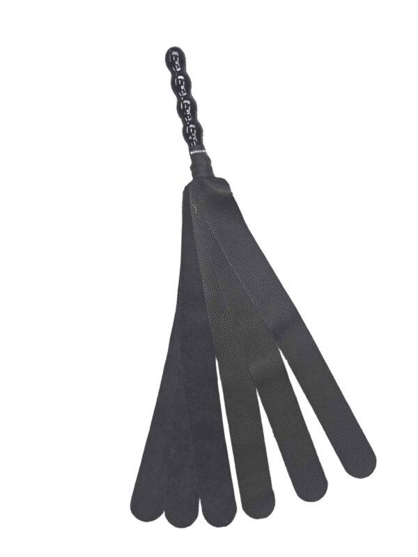 Six-tail whip, black, leather backstrap