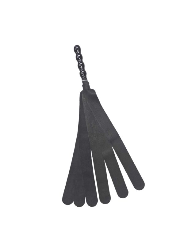Six-tail whip, black, leather backstrap