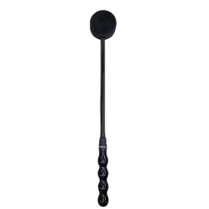 Black bdsm toy for impact play, with a puck on top