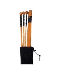 Rattan cane set in a bag showing 3 canes and a slapper paddle